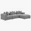 Chaise de coin Amherst Grey avec coussin décoratif