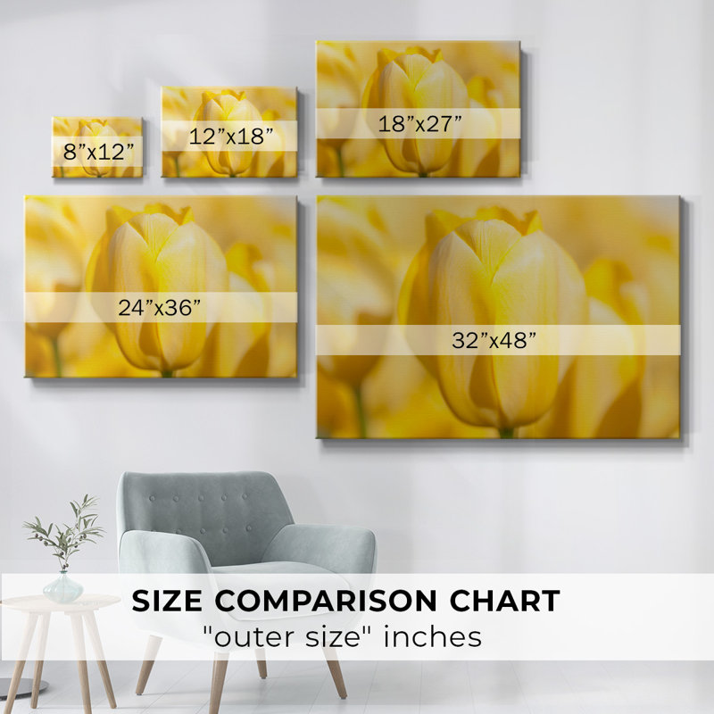 Toile tendue avec châssis jaune Sunshine II, H 32 po x l 48 po