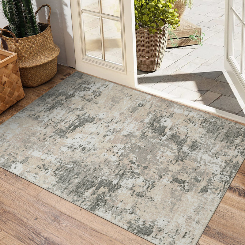 Rectangle Abstract Area Rug, Yellow, Rectangle 160 x 230 cm