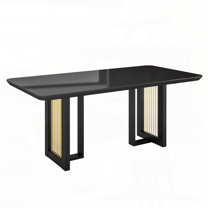 6-Seater Dining Table with Gold Accents