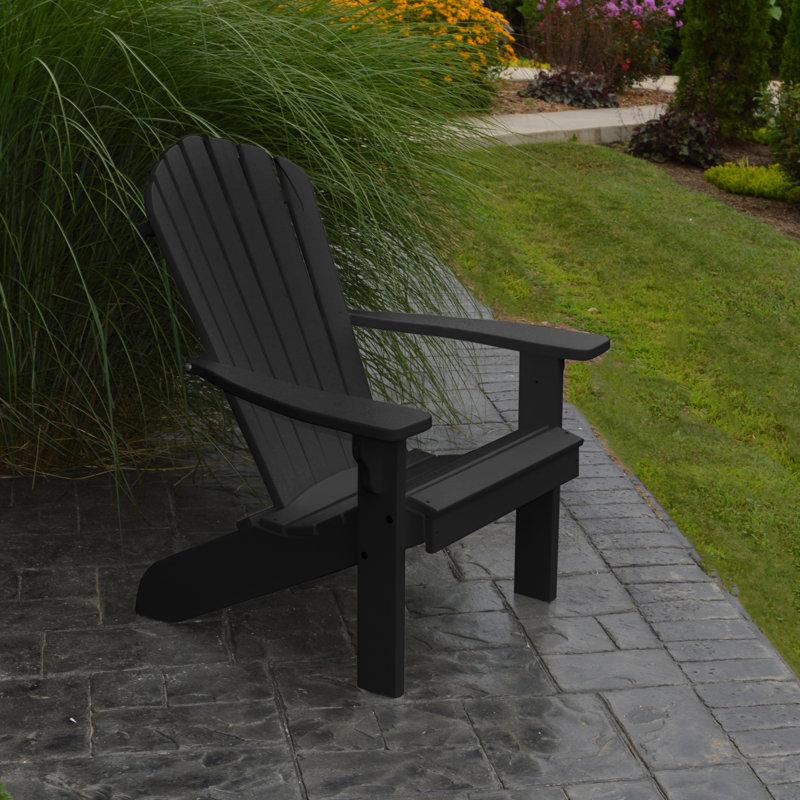 Chaise Adirondack en plastique Addilyn, Noir