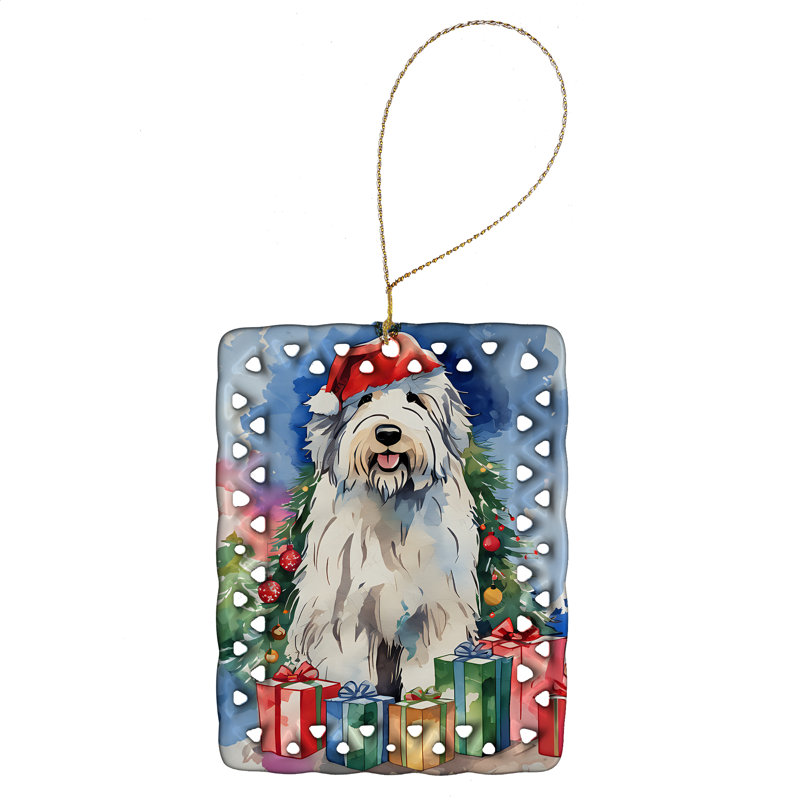 Ornement en porcelaine de Noël Old English Sheepdog, Old English Sheepdog 3549