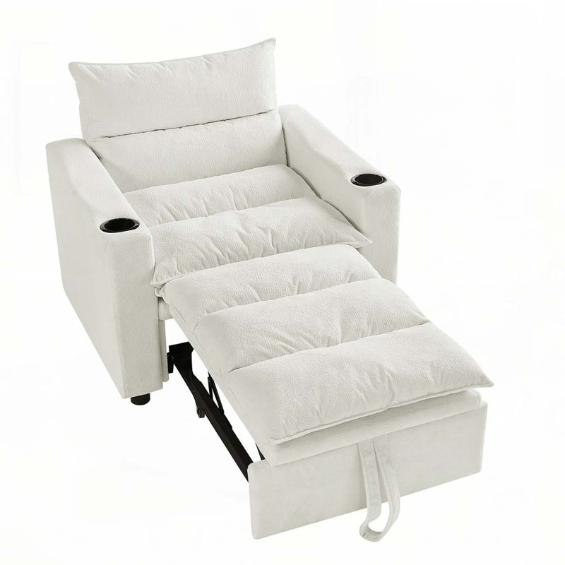 Fauteuil convertible en velours, Beige