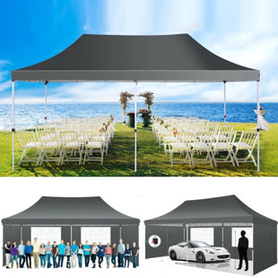 4 Removable Sides, Event Shelter Tent with a Carry Bag for Parties 50 Ft. W x 25 Ft. D Aluminum Pop-Up Canopy