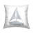Minimal Sail Boat Printed Outdoor Throw Pillow Design by Jetty Home, LLC