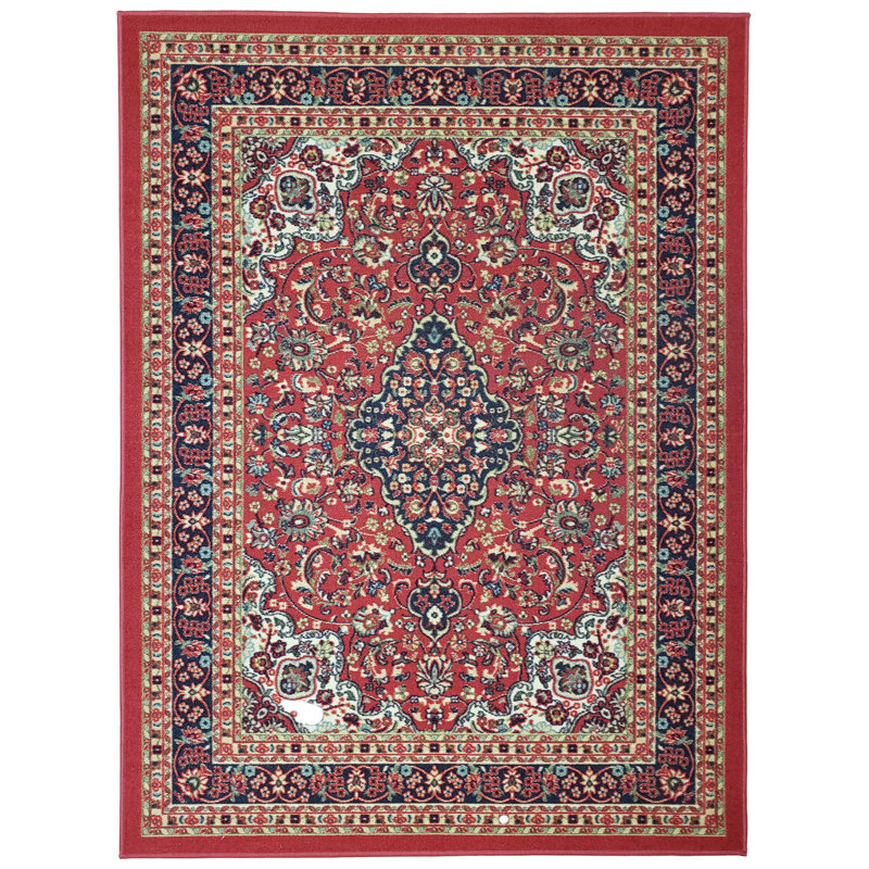 Tapis oriental rouge / brun / vert Selasi, Rectangle 5 pi x 6 pi 6 po