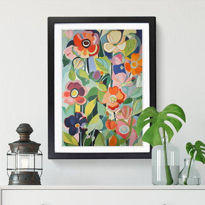 Floral Flowers Retro Vol.7 Framed Print