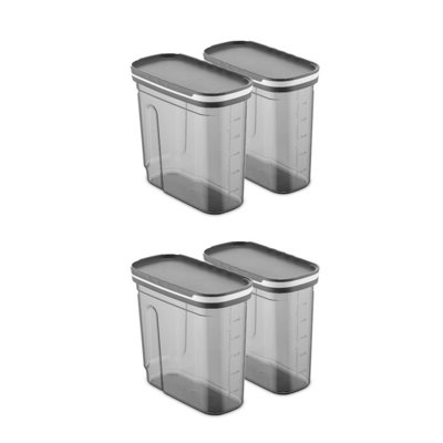 Premium Storage Box Set, Anthracite Color, 3.5 x 7.5 x 7.1 inches | 100% BPA-Free Plastic, 61.0 fl oz Capacity Each | Dishwasher Safe, Ideal for Organizing Kitchen, Office & Home Spaces