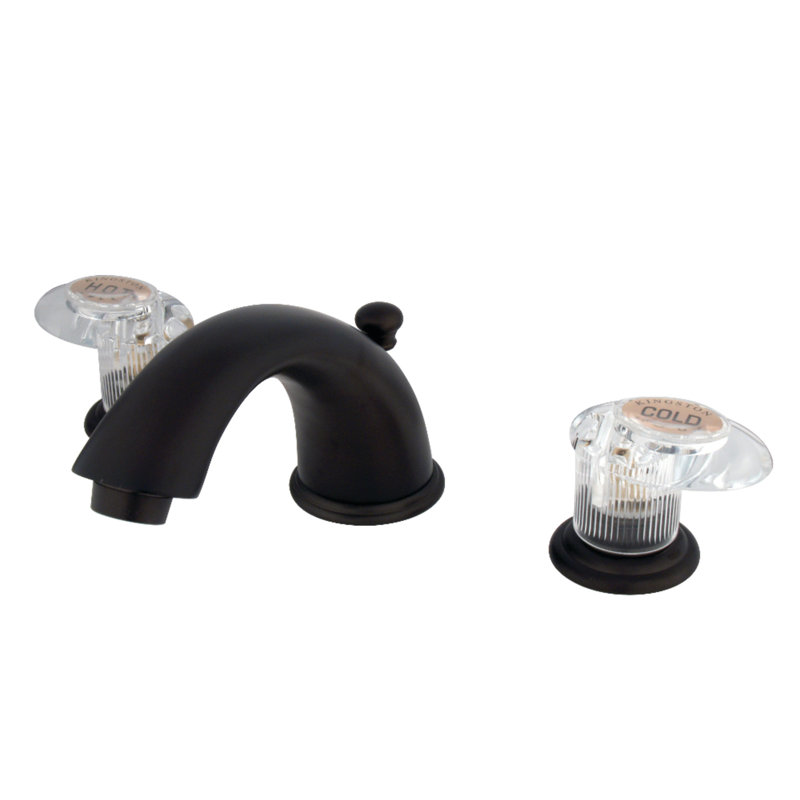 Kingston Brass Victorian Two-Handle 3-Hole Deck Mount Widespread Bathroom Faucet with Retail Pop-Up Drain, Oil Rubbed Bronze