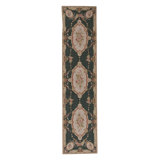 Hand-Knotted High-Quality Black and Pink Runner