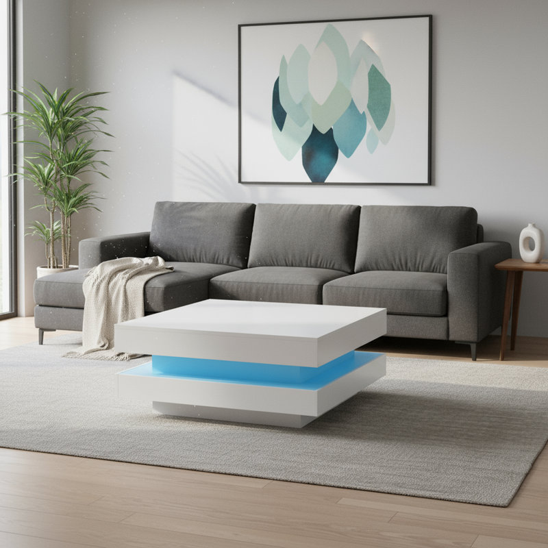 Table basse carrée double épaisseur Living Room
