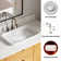 Los Flexi Semi Recessed Vessel Sink, White Rectangular Ceramic Drop In Bathroom Sink with Pop-up Drain