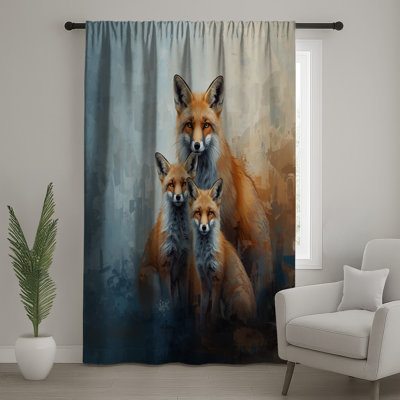 Rideaux de fenêtre Red Fox Family