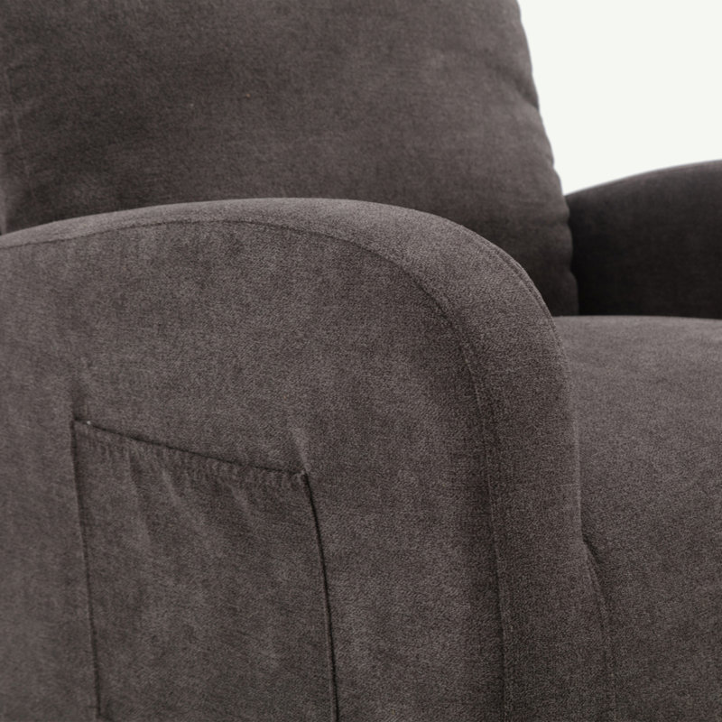 Fauteuil oscillant pivotant et rembourré pour chaise de chambre de bébé., Gris foncé