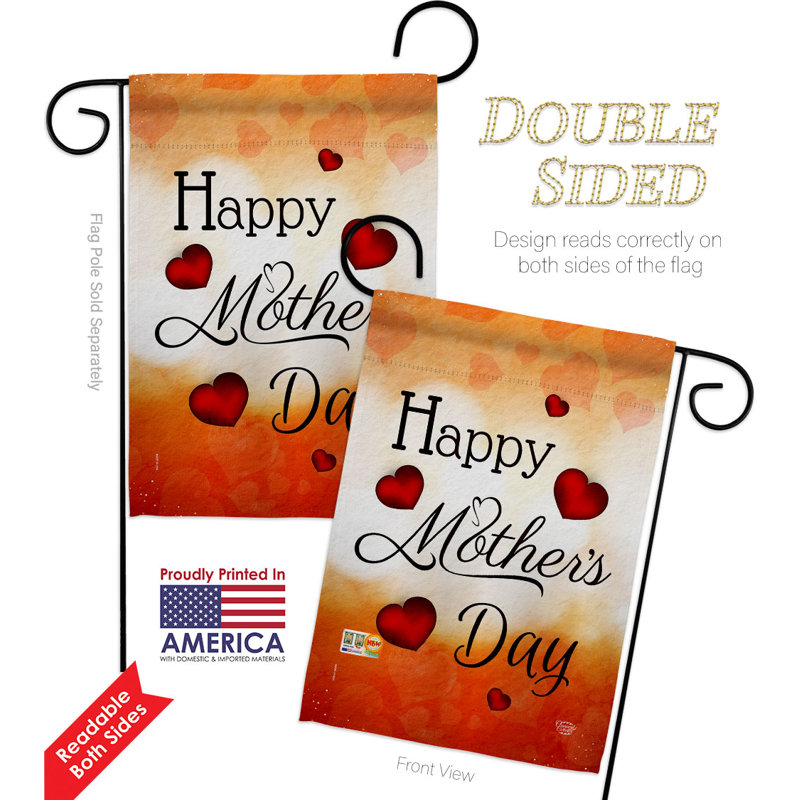 Drapeau de jardin Happy Mommy Day, H 18,5 po x l 13 po