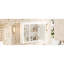 Armoire de salle de bain murale moderne 42 po, rangement polyvalent, charnière de porte, tableau, 6 tablettes ouvertes, blanc