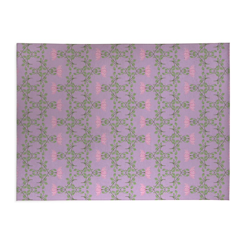 Tapis de cuisine léger Anjelica, Rectangulaire 3 pi x 5 pi, Lavande