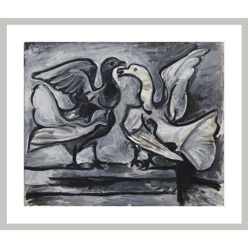 Deux pigeons aux ailes déployées par Pablo Picasso, 33.5" H x 39.22" W