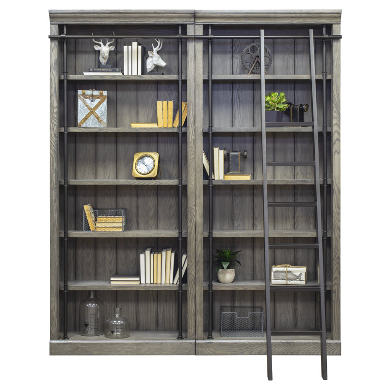 Sawyers Bookcase, 2 Bookcases/1 Ladder, Gray Weathered Oak