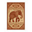 Tapis oriental doux et moelleux à motif d'éléphants de style oriental en brun et beige-568163081