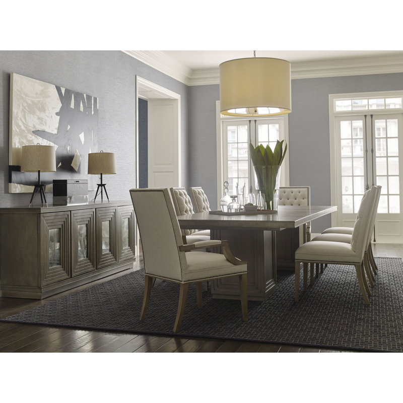 Hanover Button-Back Arm Chair, Polyester Blend Kramer Linen, Casa Blanca