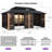 12' x 20' hardtop garden pavilion in mauve with aluminum solarium and detachable windows with 48' garland