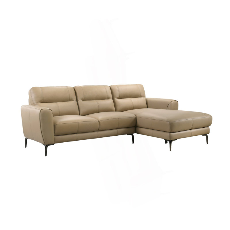 Ensemble de canapé modulaire en cuir taupe 2 pièces, Taupe