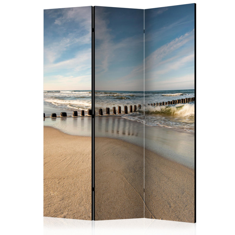 Guitto 135cm W x 172cm H 3 - Panel Solid Wood Folding Room Divider