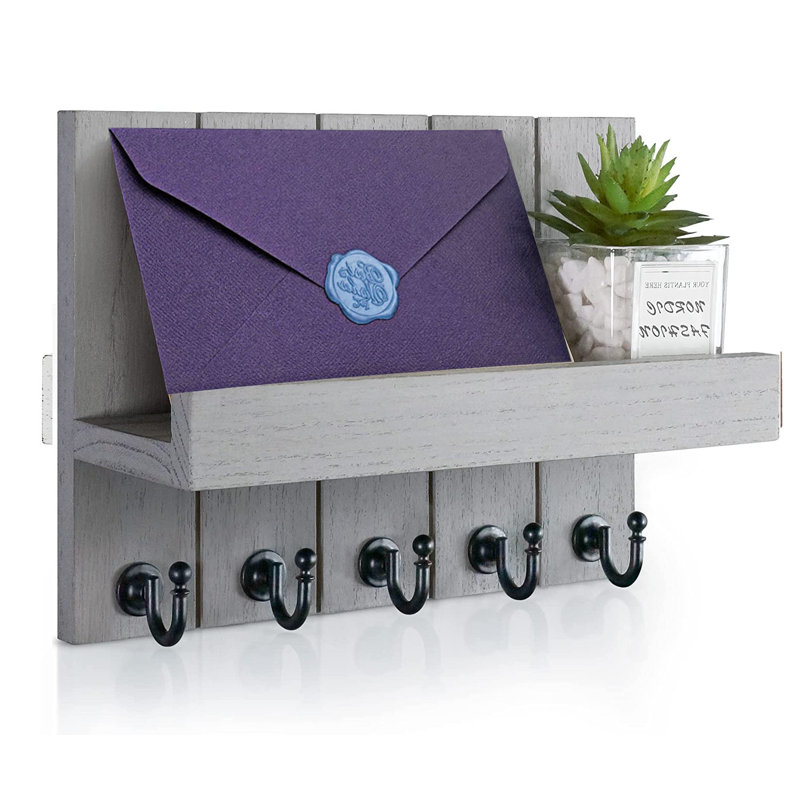 Rangement mural pour clés et courrier Vyrl, Gris clair