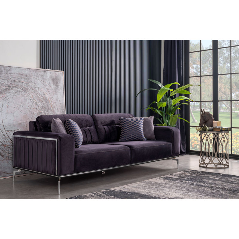 Canapé New Phinehas, Velours gris foncé