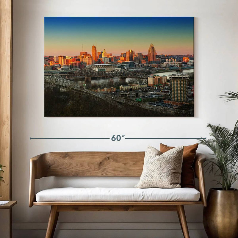 Hannes Cincinnati Sunset Skyline, 34" H x 51" W