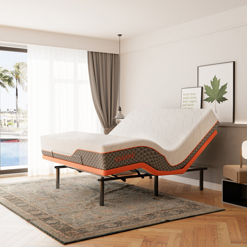 Lit réglable Zero Gravity avec matelas hybride 12 po, massage, télécommande sans fil, contrôle des applications, Zero Gravity, éclairage sous le lit, ports USB et Type C des deux côtés