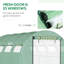 Pavillon de jardinage 13 'x 10' 6,5 ', acier galvanisé, 2 portes en filet à fermeture à glissière, 10 fenêtres, améliore la survie des plantes, serre, maximise le potentiel de croissance, bloc,