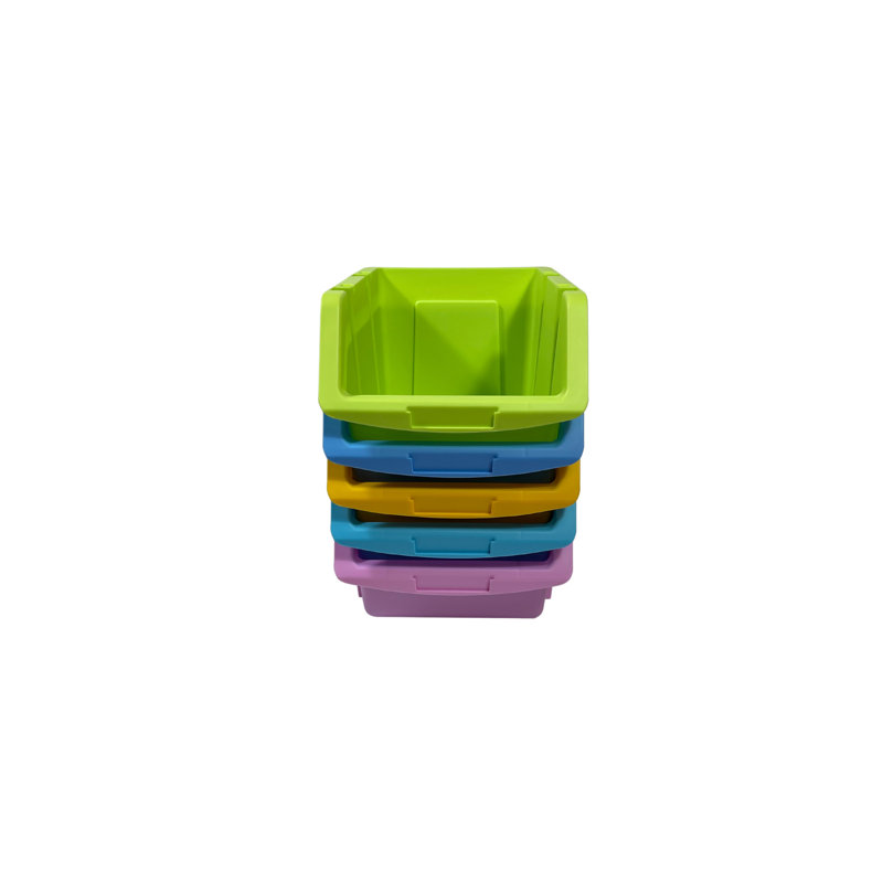 Henriha Stacking Plastic Bin Set, Multicolor