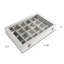 Plateau de rangement pour bijoux avec couvercle transparent 24 grilles avec tiroir en velours et boîte de rangement pour bijoux avec couvercle en verre