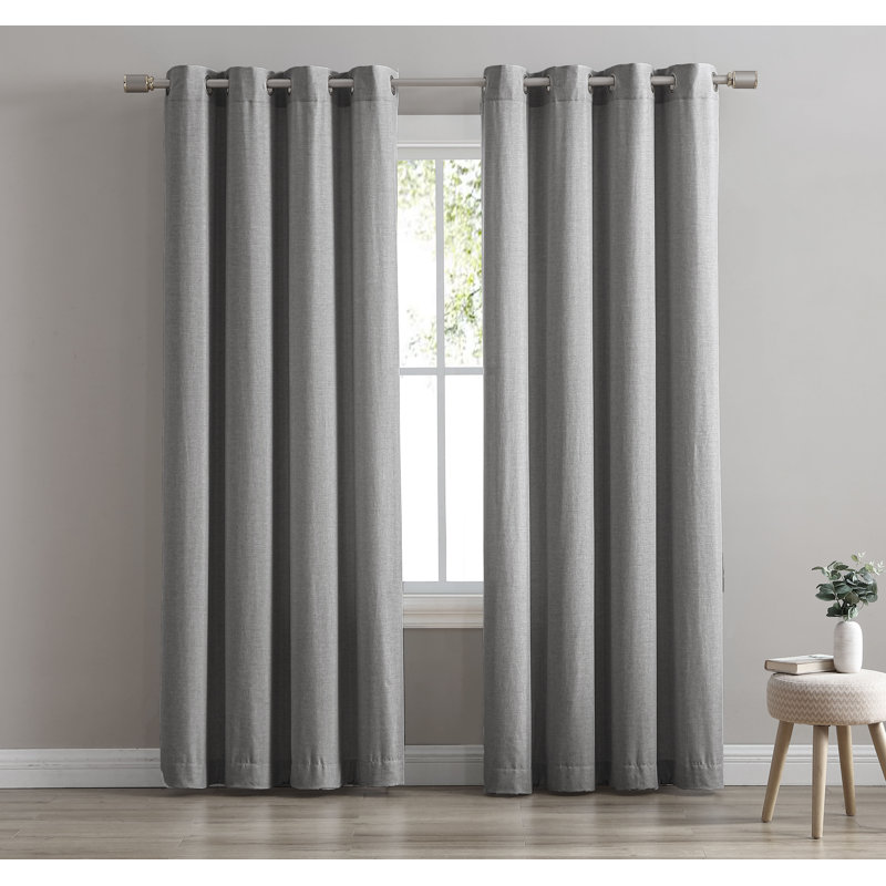 Panneau de rideau simple obscurcissant avec œillets, L 54 po x L 95 po, Gris