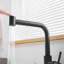 Robinet de salle de bain en acier inoxydable noir avec bec rétractable - Style classique pour une utilisation quotidienne