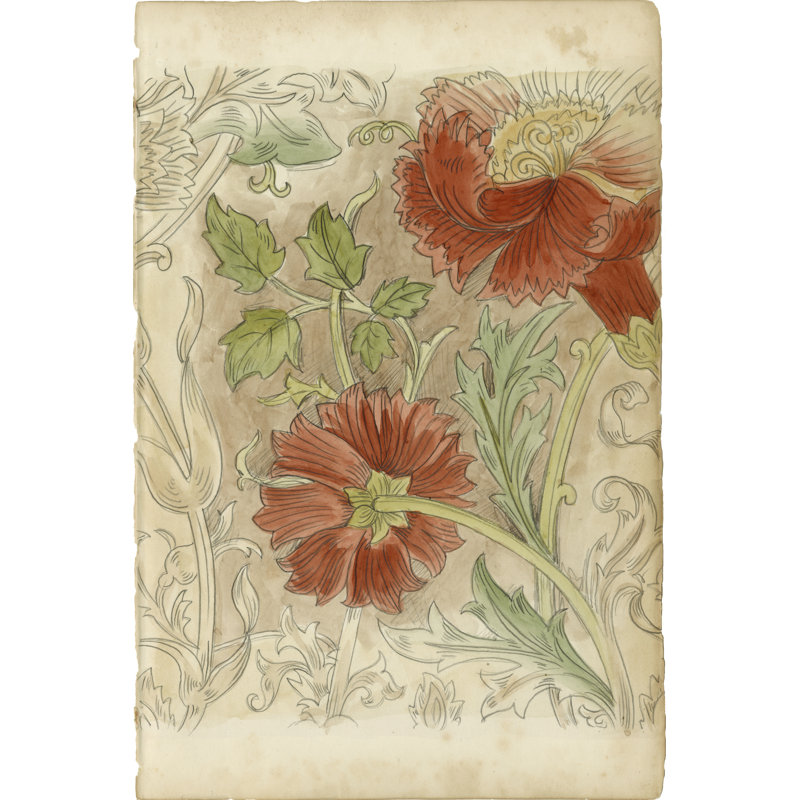 " Floral Pattern Study II " by Ethan Harper Painting Print, 36" H x 24" W x 1.25" D
