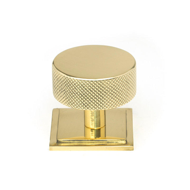 38mm Square Knob, Polished Brass