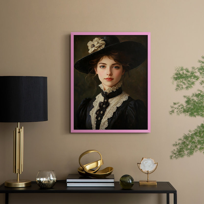 Reproduction encadrée WOMEN Series CCxxxi - bois massif, Rose, H 30 po x l 24 po