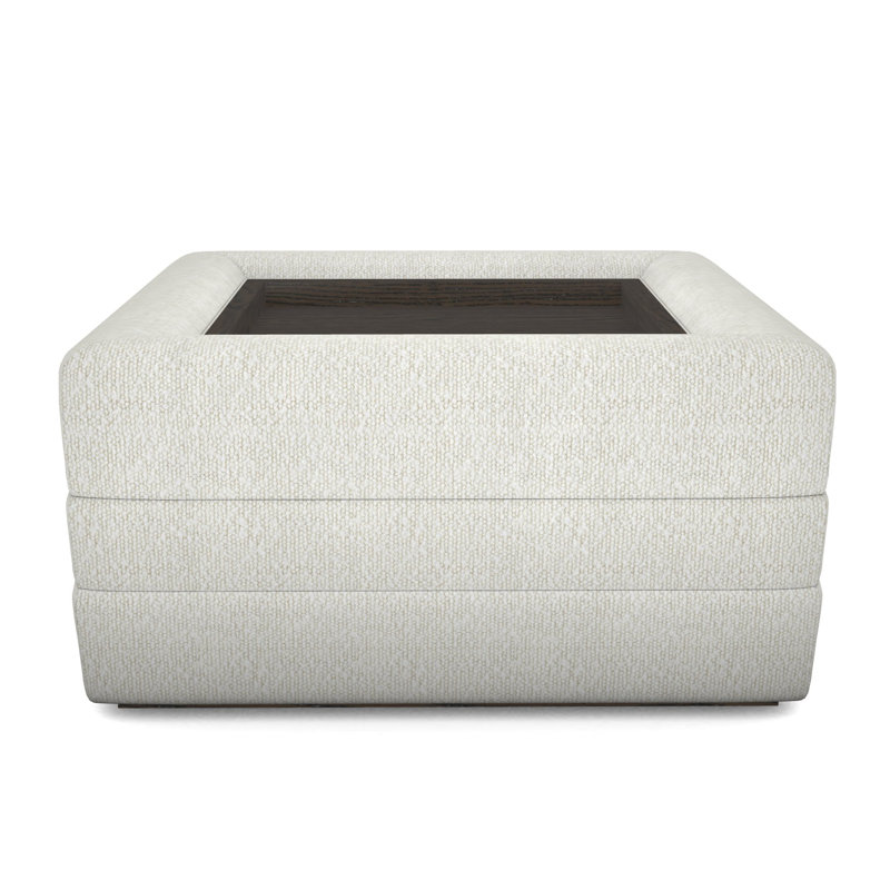 Boyden Ottoman with Wood Tray, Havana, Kenworth Pearl