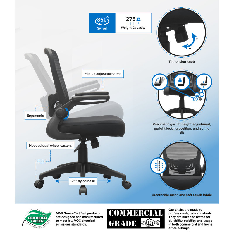 Fauteuil de travail en maille noire Boss Boss