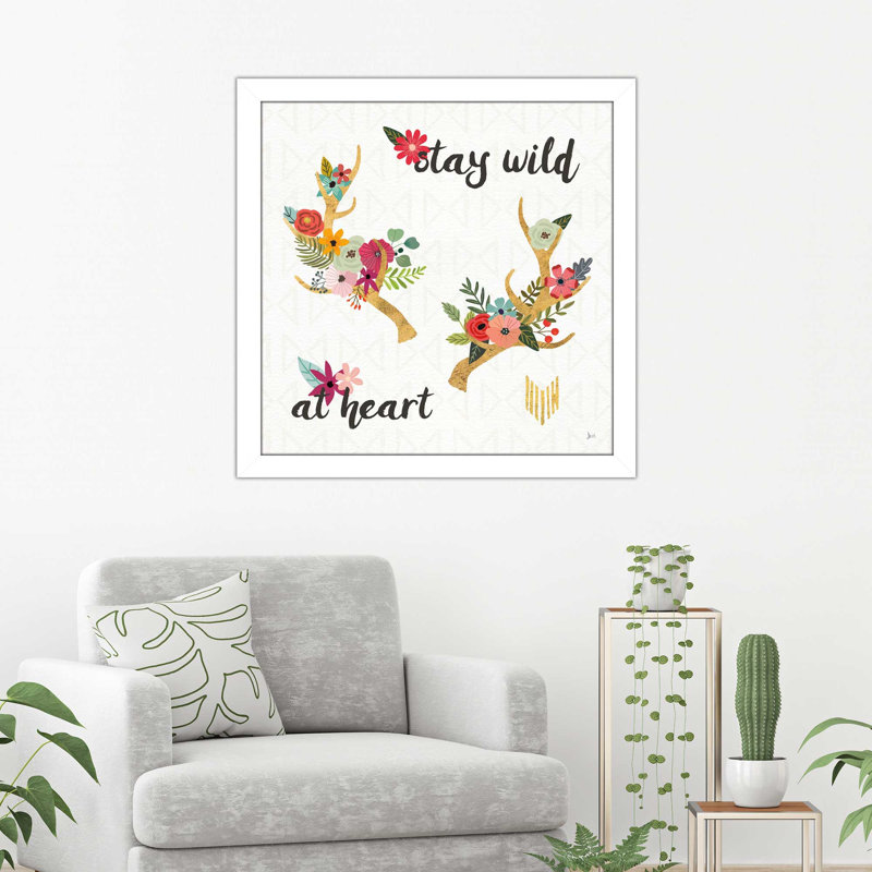 « boho beauté ii », art textuel sur toile, H 21,5 po x l 21,5 po x P 0,75 po, Cadre blanc