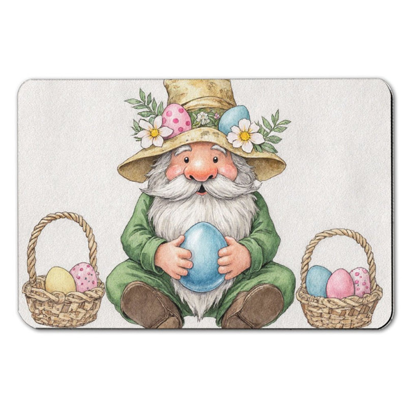 Tapis de bain gnome de Pâques avec œufs, 36 po x 24 po
