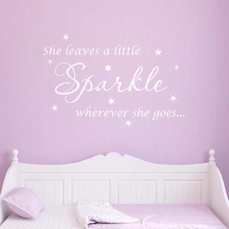 Adhésif décoratif Ashwin She Leaves a Little Sparkle Partout où elle va, H 14 po x l 20 po, Blanc