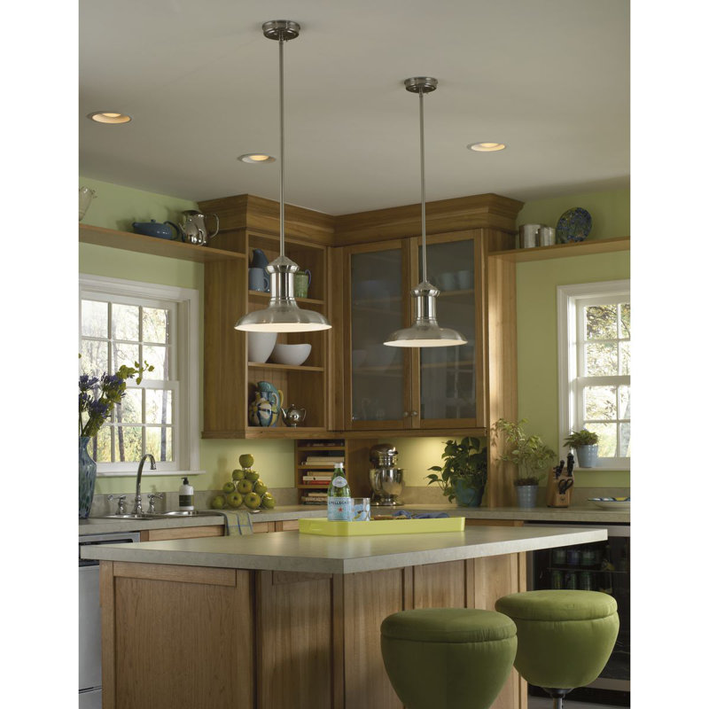 Brookside 1 - Light LED Kitchen Island Pendant, Brushed Nickel