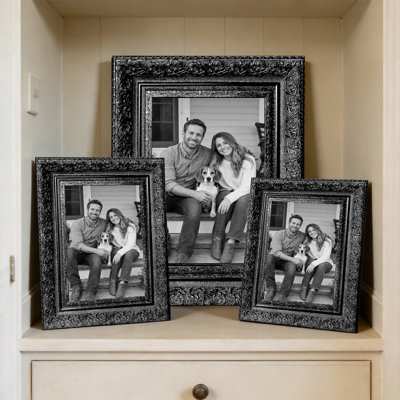 Cadre 3 photos simple noir avec affichage horizontal ou vertical 11 po x 14 po