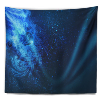 Tapisserie de neige tombant bleu Abstract