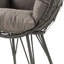 Chaise de patio gris clair et noire avec coussin rembourré