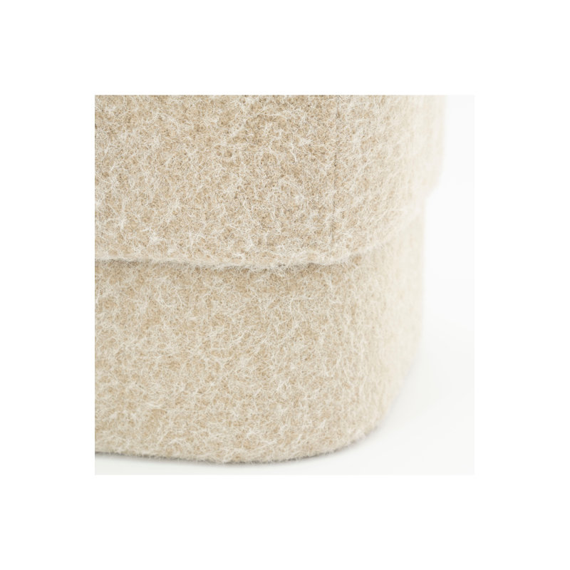 Accent Stool Upholstered Accent Stool, Beige